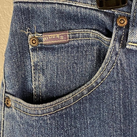 Riders Jeans Womens 10 Classic Straight leg Jeans dark Blue wash denim y2k - Picture 3 of 10